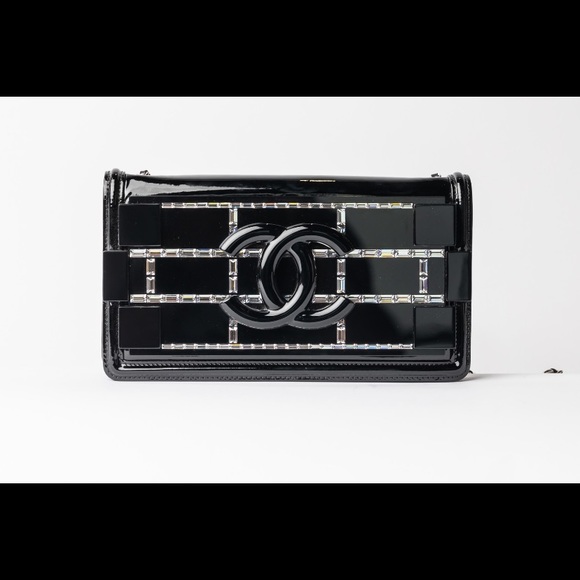 CHANEL Handbags - ❌❌sold❌❌CHANEL Black Plexi & Crystals Boy Brick